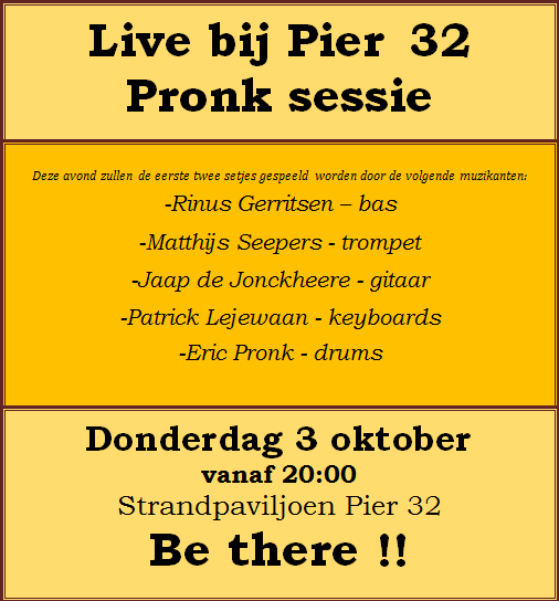 Ad Pier 32 Pronk sessie October 03, 2013 with Rinus Gerritsen